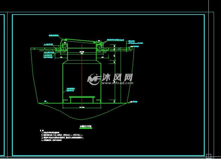 单层小型加油站(油罐设计)建筑设计施工图 - autocad其他建筑图纸