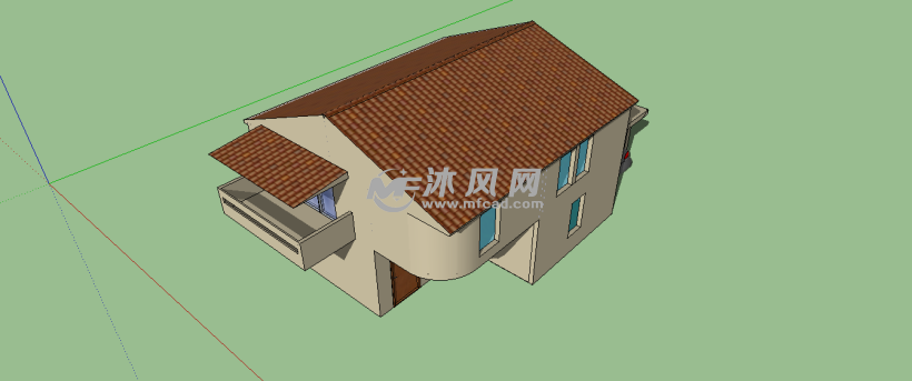 农村简易小二楼模型