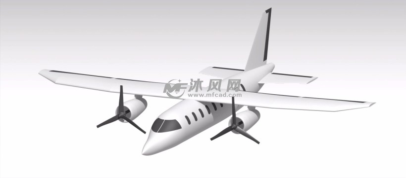 双涡轮螺旋桨飞机模型