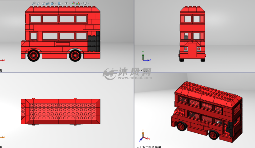 乐高公共汽车玩具模型