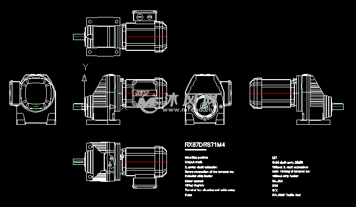 sew减速电机rx67drs71m4三维二维图纸