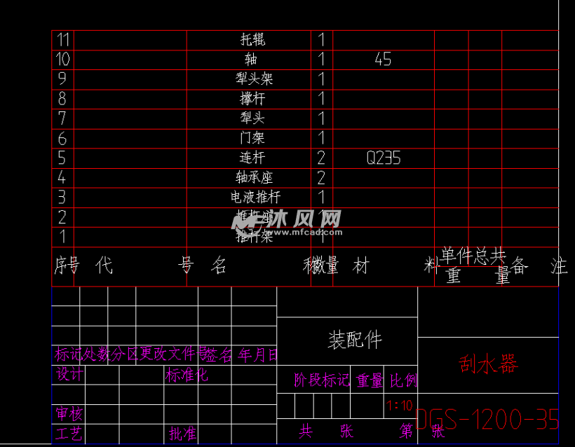 b=1200新型皮带机刮水器图纸