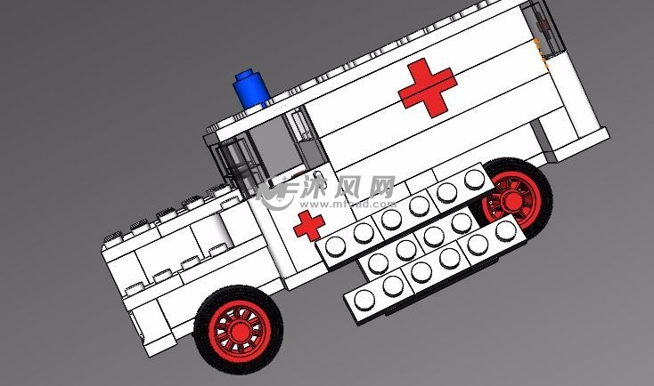 乐高救护车模型 - 玩具公仔图纸 - 沐风网