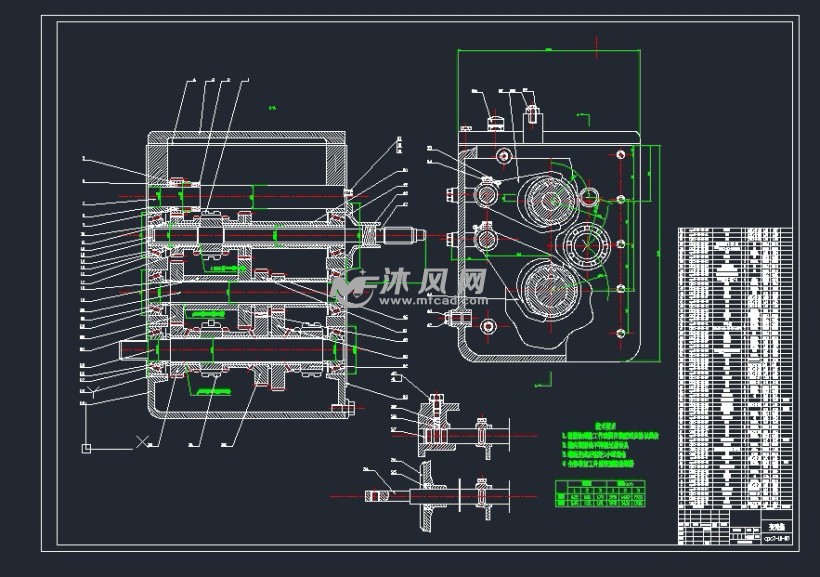 变速箱装配图cad
