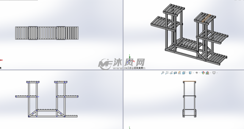 碳化花架模型图三视图