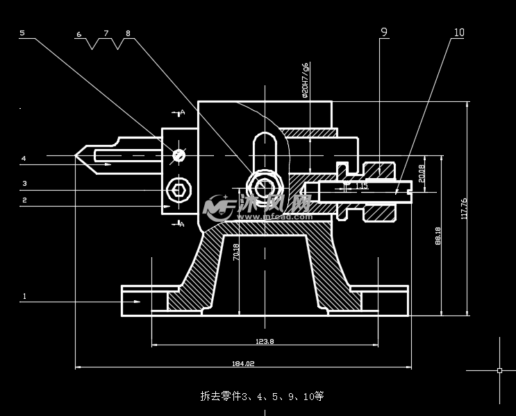 顶尖座cad图纸