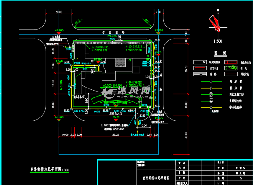 室外给排水总平面图