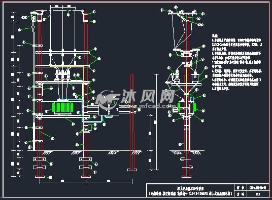 柱上变压器电气图大全 - autocad电气图纸 - 沐风图纸