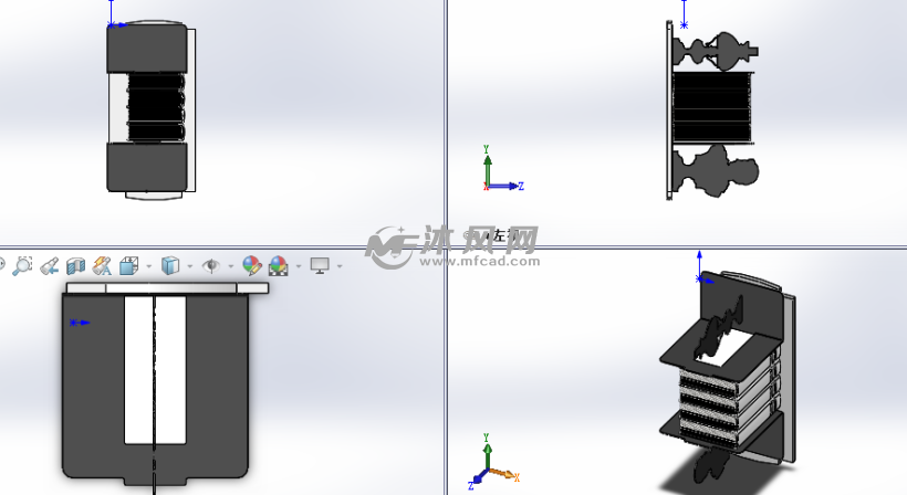 书架和灯模型三视图