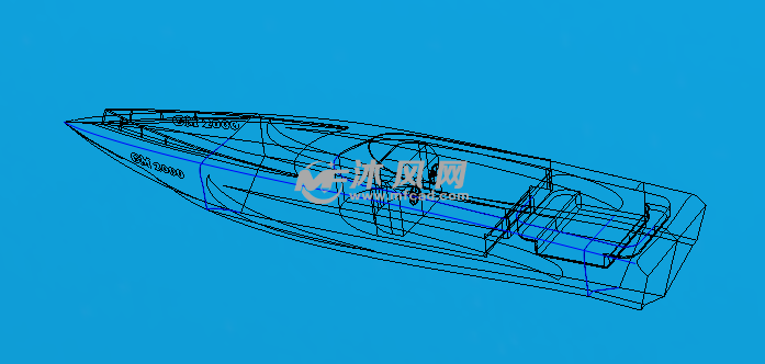 快艇模型三维建模 - 海洋船舶图纸 - 沐风网