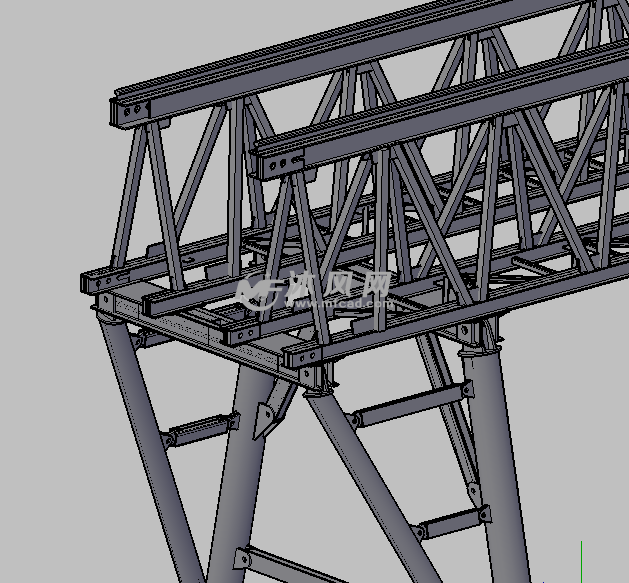 160吨桁架双主梁门式起重机三维立体图 160吨提梁机三维图