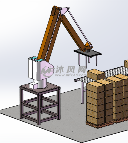 SW码垛机械手三维模型及产线布局