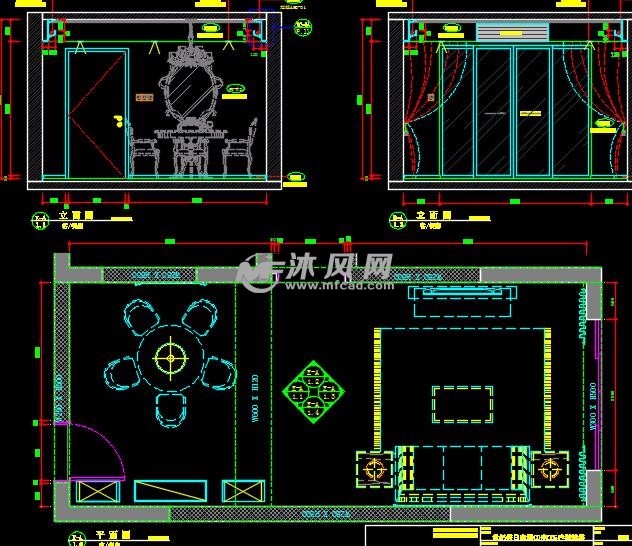 世纪假日广场cd座c05户3室2厅住宅室内豪华装饰装修设计全套施工图