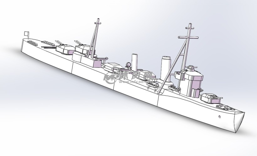 二战驱逐舰 海洋船舶图纸 沐风网