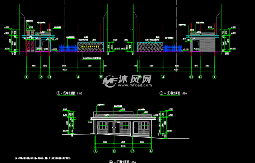 学校大门建筑设计施工图纸