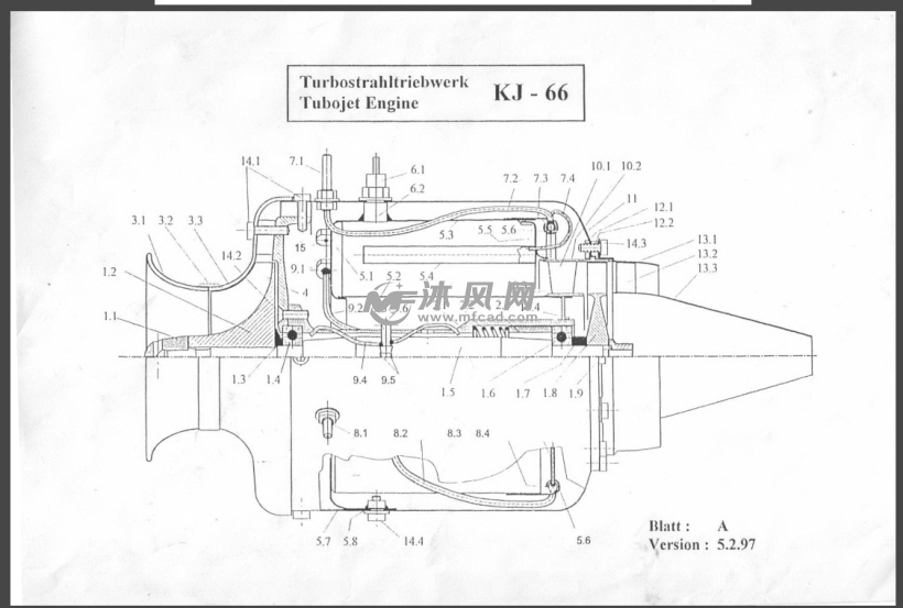 kj-66涡轮喷气发动机 - 动力系统图纸 - 沐风网