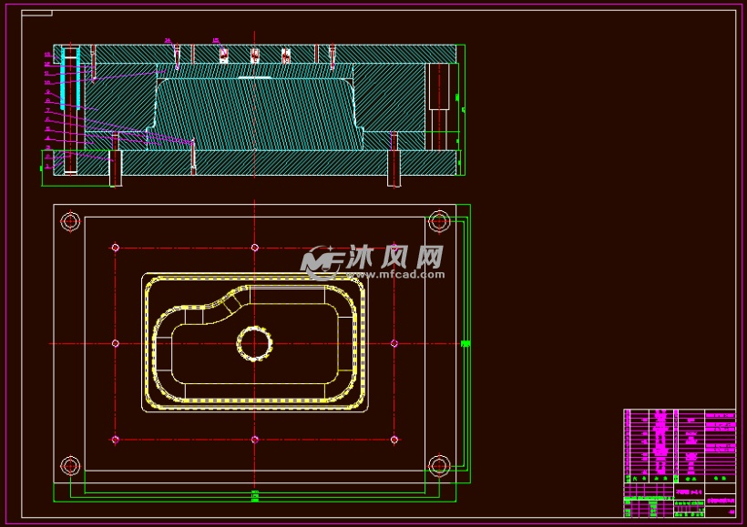 水槽拉伸模模具cad图纸