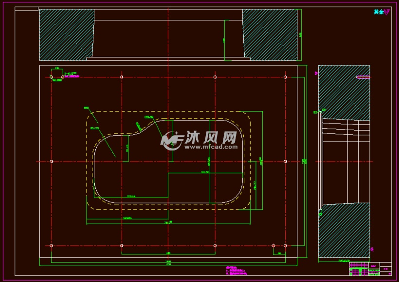 水槽拉伸模模具cad图纸