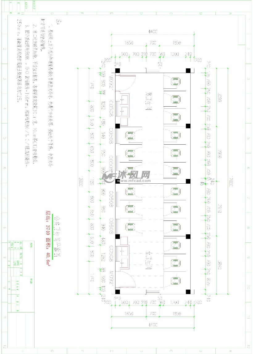 新建公共卫生间平面图