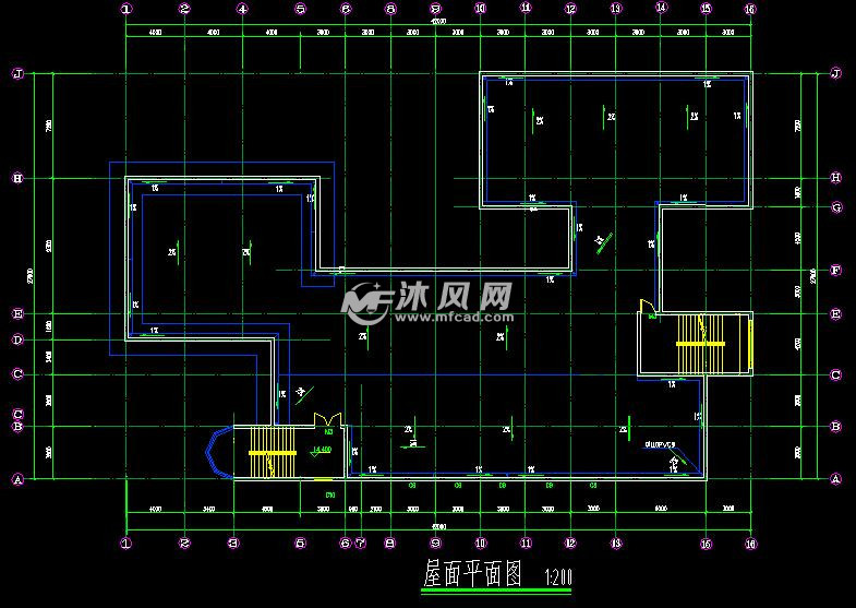 四层框架结构12班中学楼设计方案-约3200平