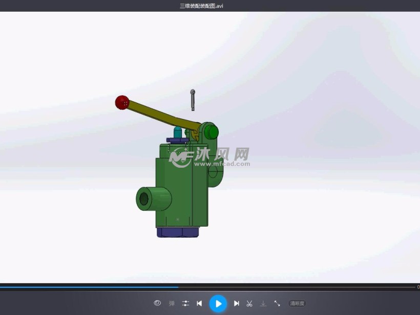 手压阀三维零件图装配图