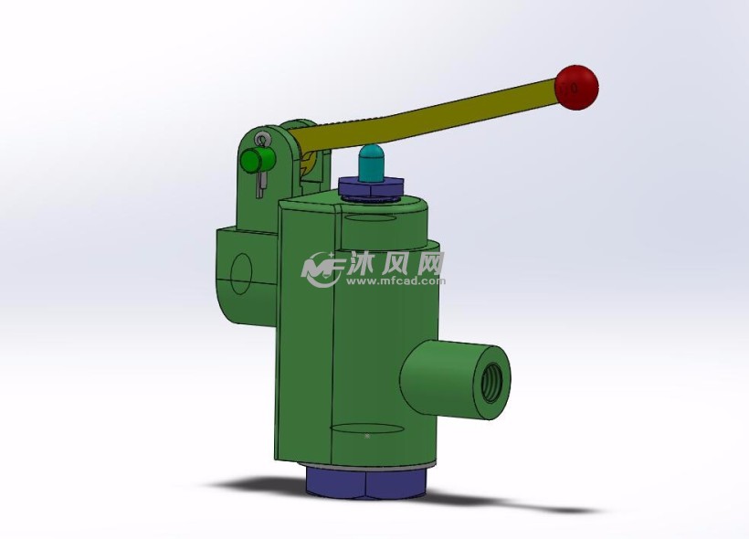 手压阀三维零件图装配图