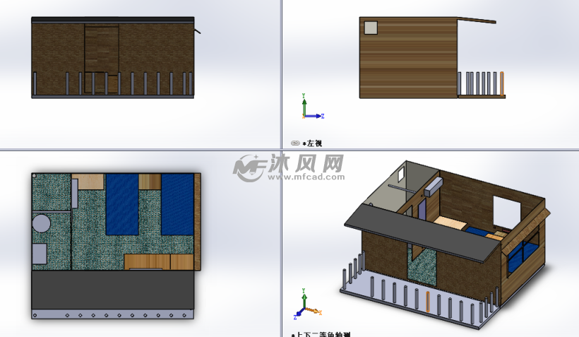 简易房屋模型建模三视图