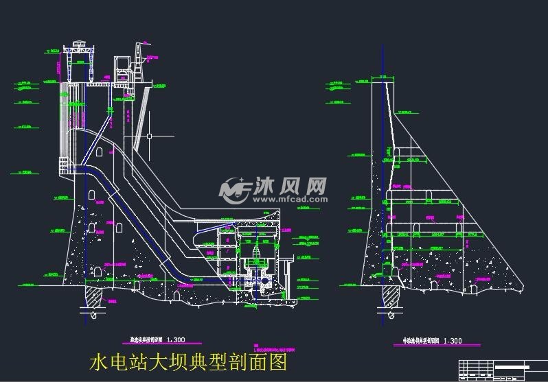 水电站大坝典型剖面图