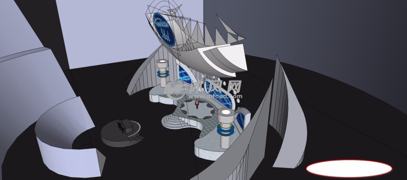 室内舞台景观建筑三维模型