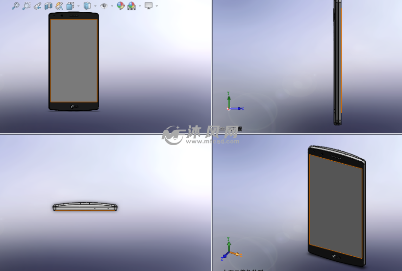 lg g4智能手机模型建模三视图