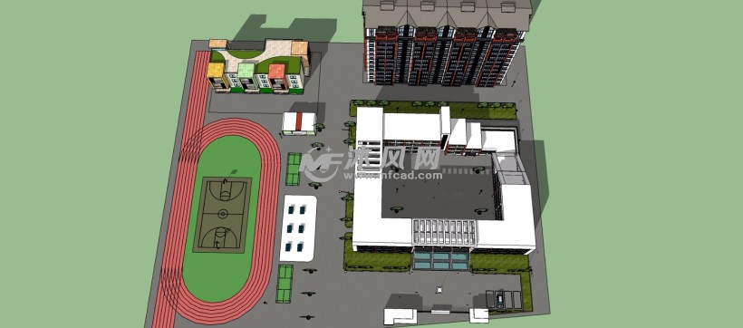 锦绣园小学幼儿园俯视图