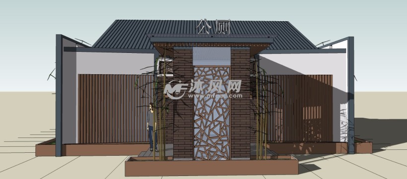 公共厕所卫生间建筑模型