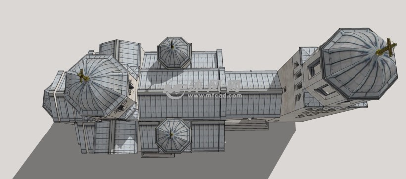 埃斯科里亚尔大教堂宫殿景观建筑模型