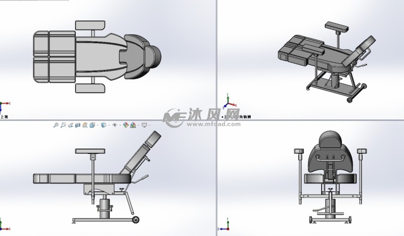 躺椅模型图三视图