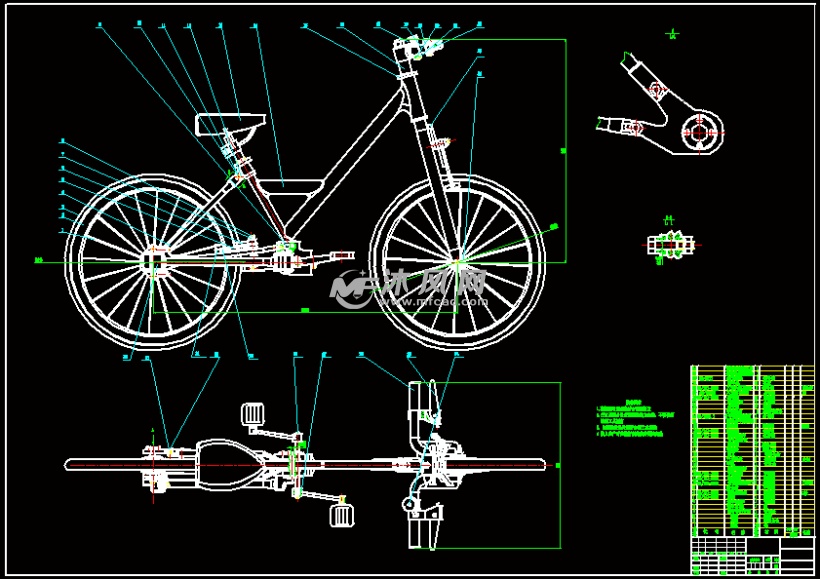 无链条自行车的设计 - 各类设备机器 - 沐风图纸