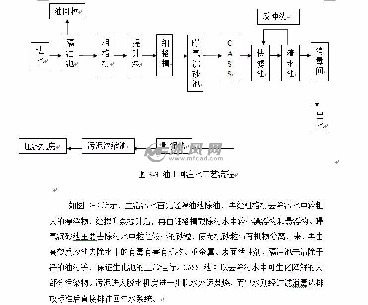 油田生活污水作为油田回注水污水处理厂设计