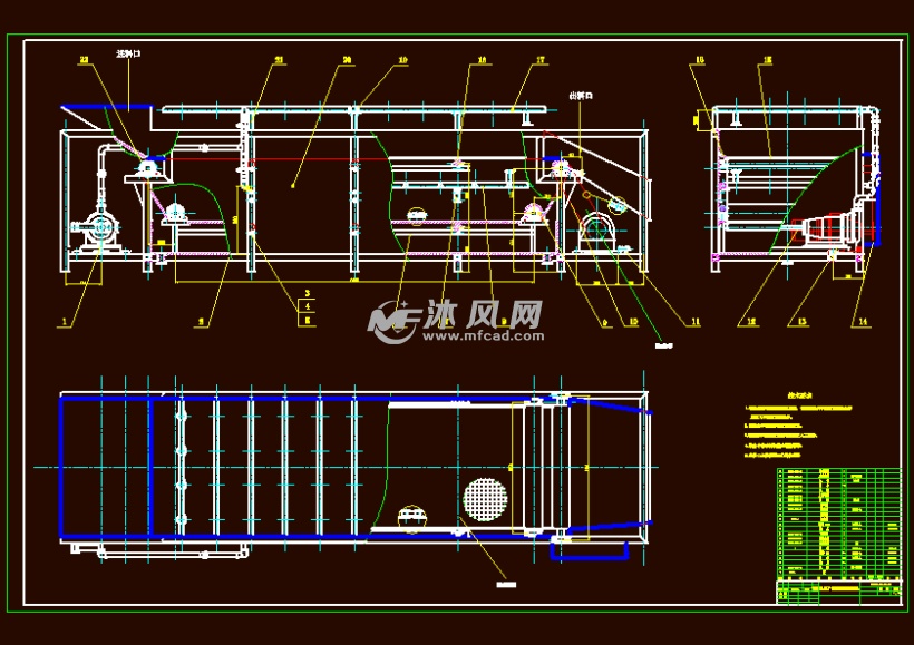 plqxj-2t型蔬菜清洗机cad图纸