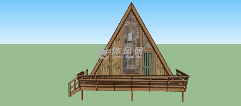 三角形木屋景观建筑三维模型