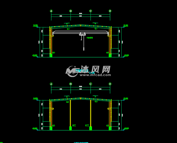 某地工厂20米钢结构跨度建筑结构设计图