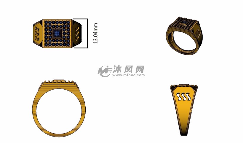 黄金男士戒指模型