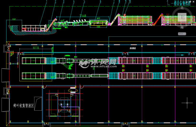 红茶加工生产线cad平面布置图