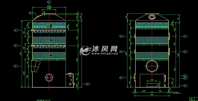 废气处理设备之喷淋塔设计图