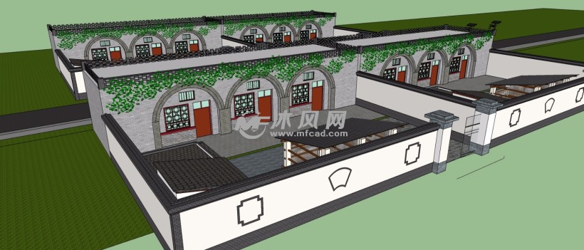 农村窑洞房屋建筑三维模型 sketchup其他模型 沐风图纸