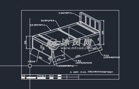 钢制单人床方管床架设计图 - 组合类钣金图纸和模型下载 - 沐风图纸