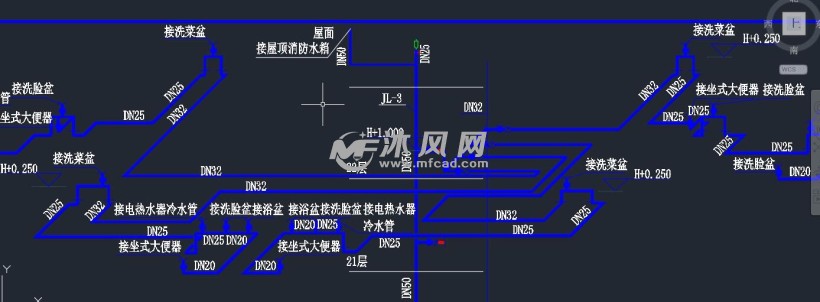 二十三层高层商住楼给排水设计(含消防给水雨水排水)