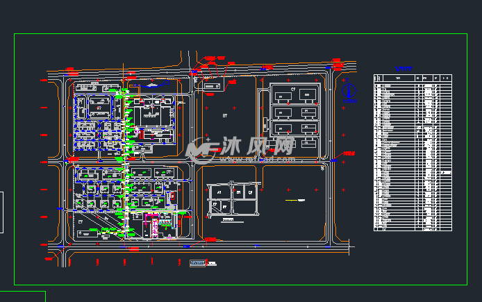 某化工厂给排水管线面布置图