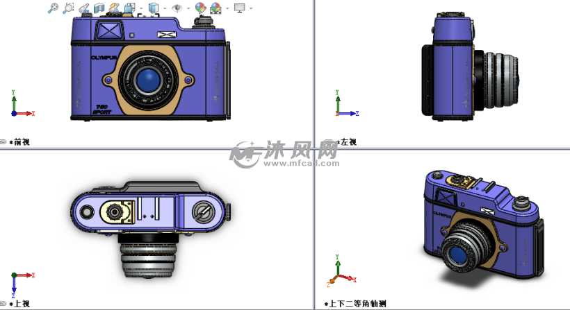 数码相机模型建模 - 数码产品图纸 - 沐风网