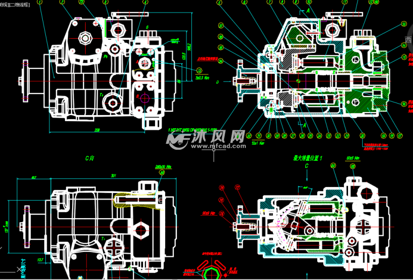 柱塞泵cad全套图纸