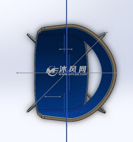 新办公椅模型俯视图