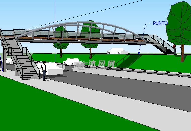 人行天桥三维模型设计图